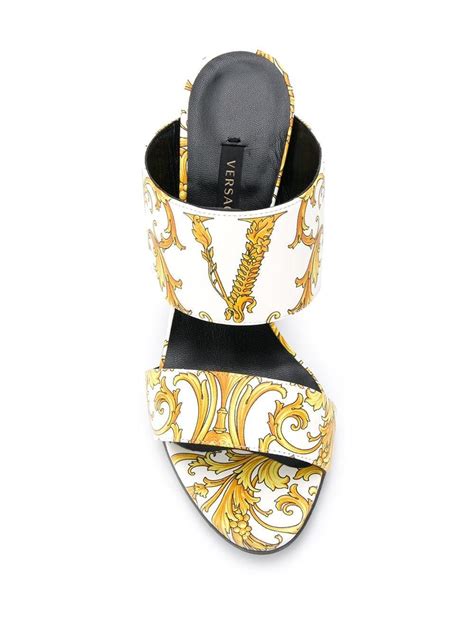 white and gold versace slides|versace virtus slides.